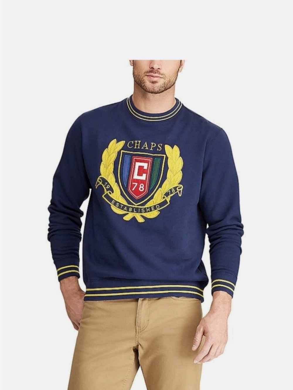Mens CHAPS Ralph Lauren Sweater Crewneck Embroidered size M